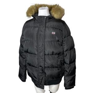 Levi's Faux Fur trim Snorkel Bomber jacket Medium black